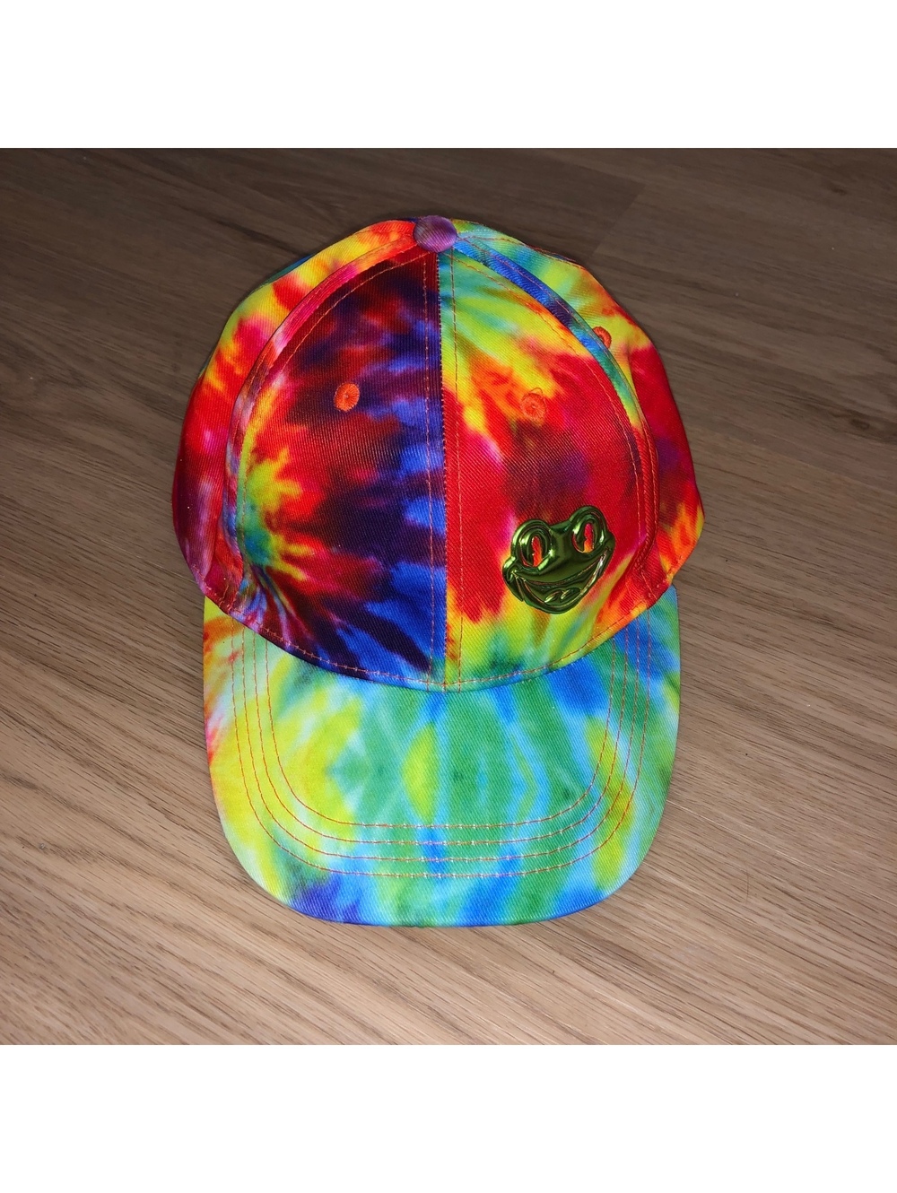 RAINFOREST CAFE RAINBOW TIE DYE ADJUSTABLE STRAPBACK HAT DISNEY ORLANDO FLORIDA
